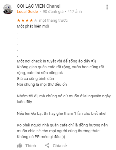 Review quán cafe F Cánh Đồng Hoa Đà Lạt